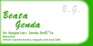 beata genda business card